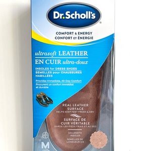 Dr Scholl’s Men’s Leather Insoles for Dress Shoes ~ NEW